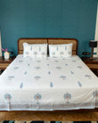 The Palm Paradise Set - Hand Block Printed Jaipuri Cotton Bed Sheet Set