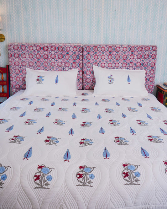 Artisan Mulmul Cotton Hand Block Quilted Comforter