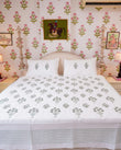 Handcrafted Mulmul Cotton Quilted Block Print Bedspread