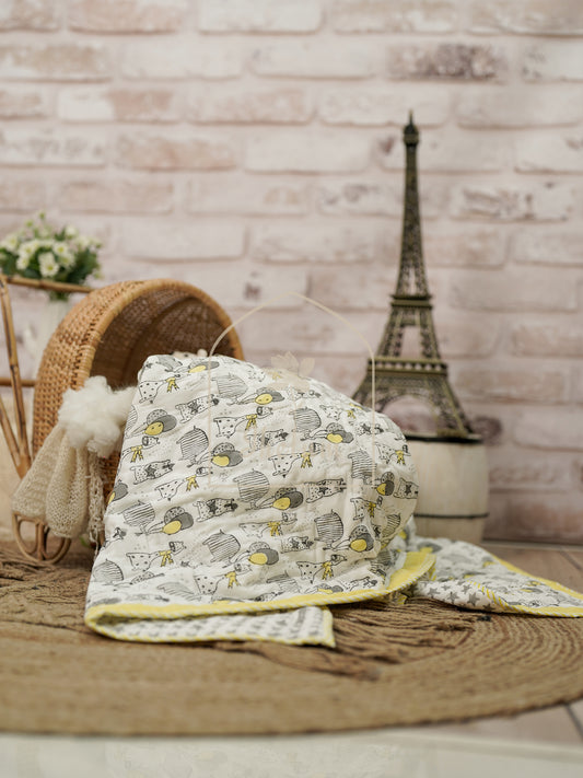 Eloise Quilt – Tender Blossoms (Eco-Friendly, Reversible Prints)