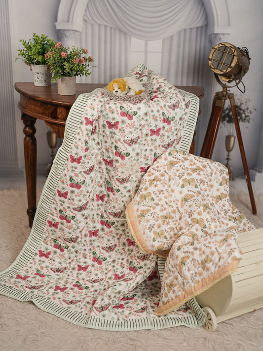 Aria Quilt – Baby’s Blossom (Reversible, Organic Cotton)