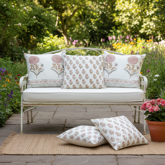 Meera Hand Block Printed Cotton Cusion cover